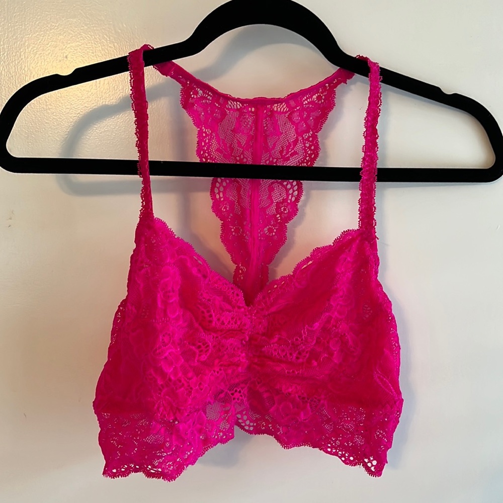 Victor Secret hot pink lace bralette large